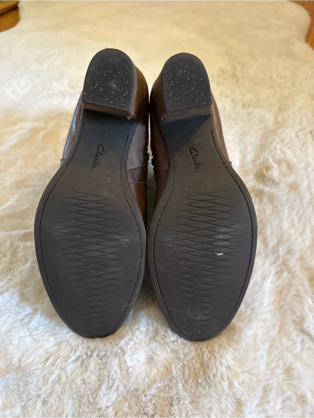 Clarks Brown Leather Buckle Ankle Booties - Picture 6 of 6